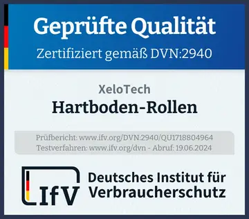 Prüfsiegel Hartboden-Rollen
