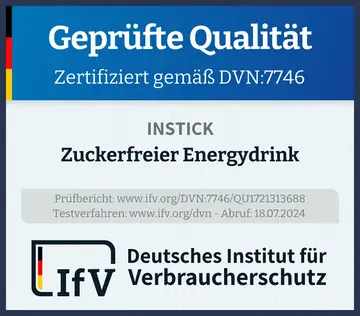 Prüfsiegel Zuckerfreier Energydrink