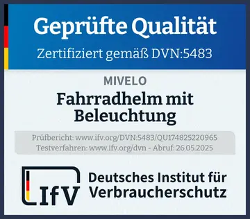 Prüfsiegel Fahrradhelm mit Beleuchtung
