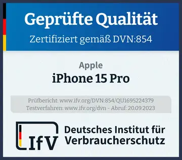 Prüfsiegel iPhone 15 Pro