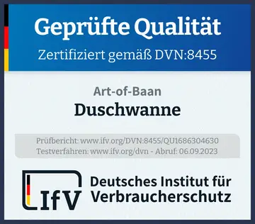 Prüfsiegel Duschwanne