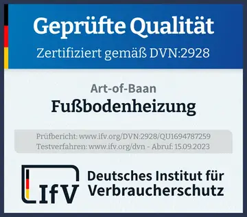 Prüfsiegel Fußbodenheizung