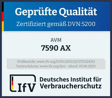 Prüfsiegel 7590 AX
