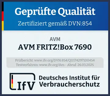 Prüfsiegel AVM FRITZ!Box 7690