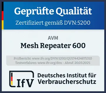 Prüfsiegel Mesh Repeater 600
