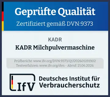 Prüfsiegel KADR Milchpulvermaschine