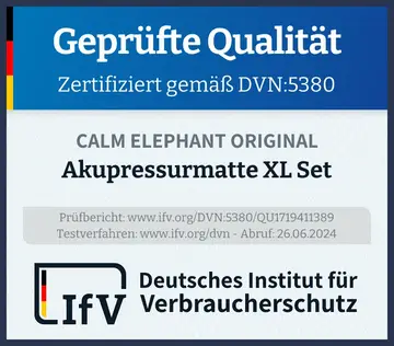 Prüfsiegel Akupressurmatte XL Set