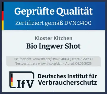 Prüfsiegel Bio Ingwer Shot