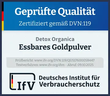 Prüfsiegel Essbares Goldpulver