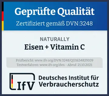 Prüfsiegel Eisen + Vitamin C