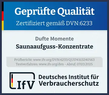 Prüfsiegel Saunaaufguss-Konzentrate