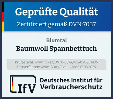 Prüfsiegel Baumwoll Spannbetttuch