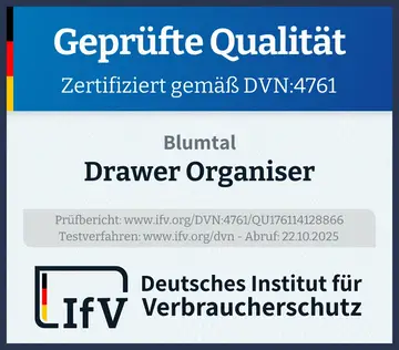 Prüfsiegel Drawer Organiser