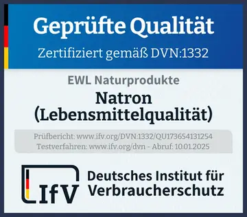 Prüfsiegel Natron (Lebensmittelqualität)