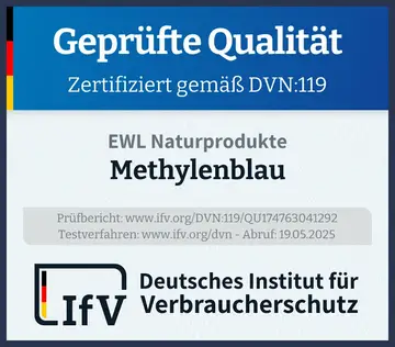 Prüfsiegel Methylenblau