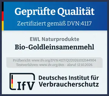 Prüfsiegel Bio-Goldleinsamenmehl
