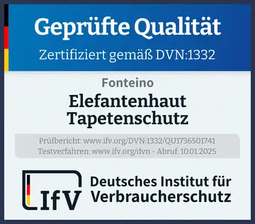 Prüfsiegel Elefantenhaut Tapetenschutz