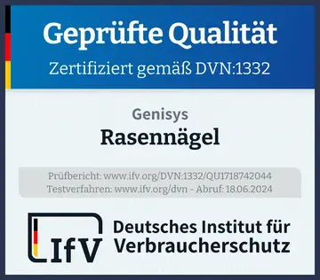 Prüfsiegel Rasennägel
