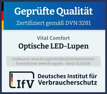Prüfsiegel Optische LED-Lupen