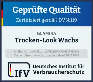 Prüfsiegel Trocken-Look Wachs