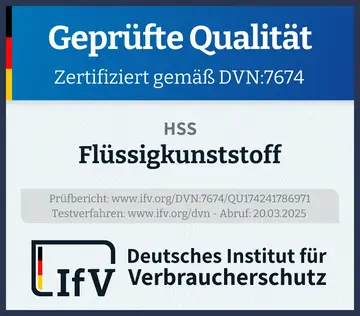 Prüfsiegel Flüssigkunststoff