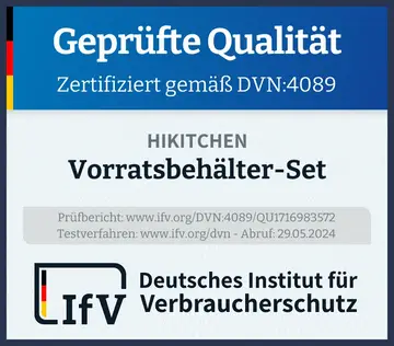 Prüfsiegel Vorratsbehälter-Set