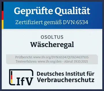 Prüfsiegel Wäscheregal