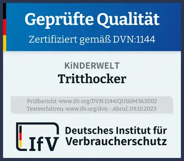 Prüfsiegel Tritthocker