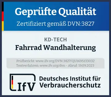 Prüfsiegel Fahrrad Wandhalterung