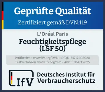 Prüfsiegel Feuchtigkeitspflege (LSF 50)