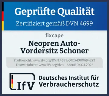 Prüfsiegel Neopren Auto-Vordersitz Schoner