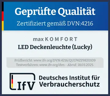 Prüfsiegel LED Deckenleuchte (Lucky)