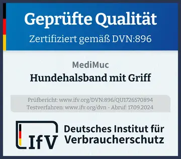 Prüfsiegel Hundehalsband mit Griff