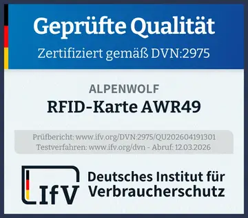 Prüfsiegel RFID-Karte AWR49