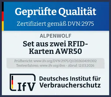 Prüfsiegel Set aus zwei RFID-Karten AWR50