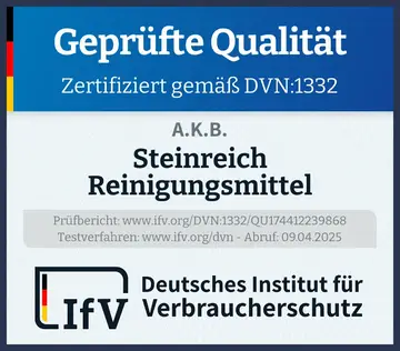 Prüfsiegel Steinreich Reinigungsmittel