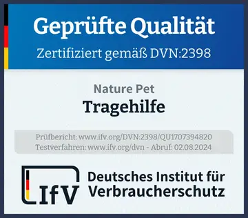 Prüfsiegel Tragehilfe
