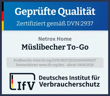 Prüfsiegel Müslibecher To-Go