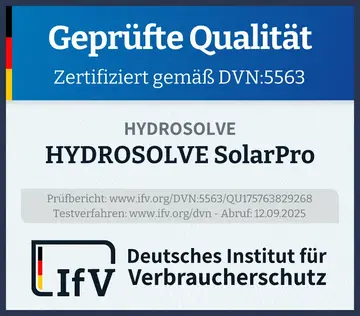 Prüfsiegel HYDROSOLVE SolarPro