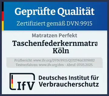 Prüfsiegel Taschenfederkernmatratze Köln