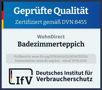 Prüfsiegel Badezimmerteppich