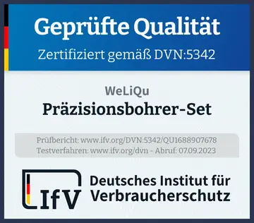 Prüfsiegel Präzisionsbohrer-Set