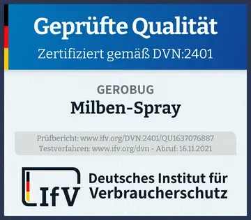 Prüfsiegel Milben-Spray