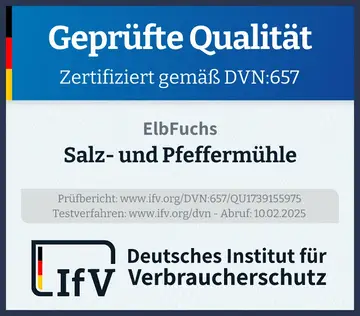Prüfsiegel Salz- und Pfeffermühle