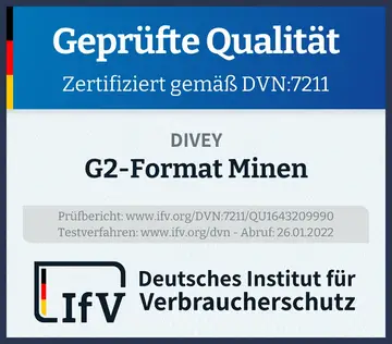Prüfsiegel G2-Format Minen