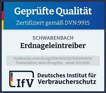 Prüfsiegel Erdnageleintreiber