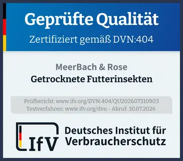 Prüfsiegel Getrocknete Futterinsekten