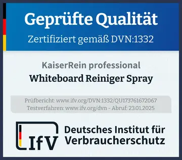 Prüfsiegel Whiteboard Reiniger Spray