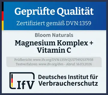 Prüfsiegel Magnesium Komplex + Vitamin C