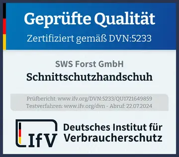 Prüfsiegel Schnittschutzhandschuh
